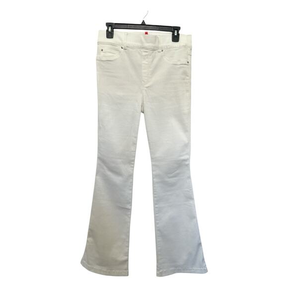 Spanx EveryWear Flare Jeans Womens High Rise Pull On Long 70s White Size M - Picture 1 of 10